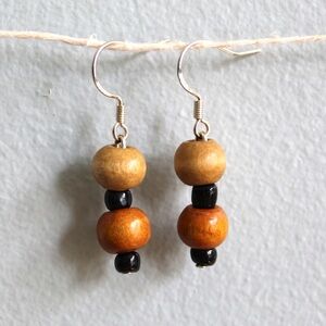 Handmade Wooden Bead Earrings